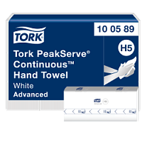 Листові вузькопанельні рушники Tork PeakServe Advanced з безперервною подачею, білі, 1 шар, 270 листів